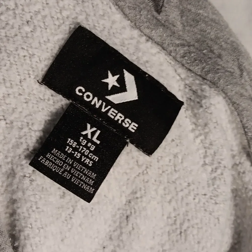 Converse Cropped Girls Gray Hoodie